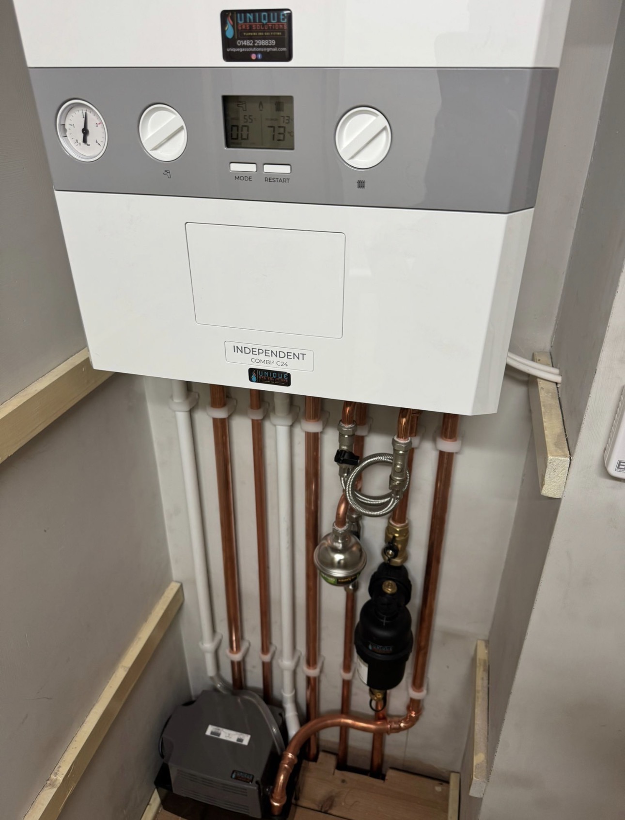 Finished Ideal Independent boiler installation in Hull